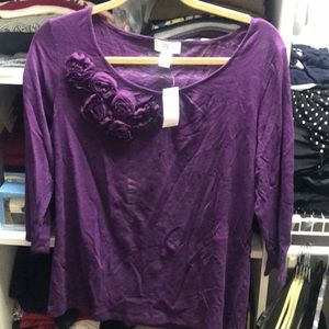 Ann Taylor 100% cotton purple shirt